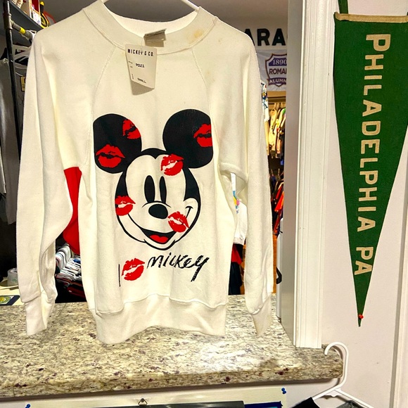 Vintage Tops - New With Tags Vintage Mickey Mouse Women's Crewneck Sweatshirt